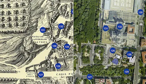 Kartenansicht von Madrid mit dem Königspalast 
